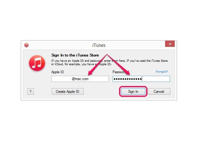 Cliquez sur le bouton Créer Apple ID pour créer un nouvel identifiant Apple.